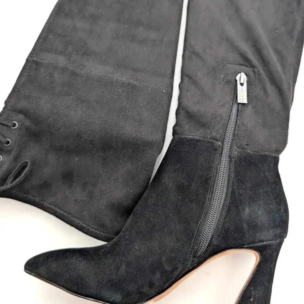 Vince Camuto Taplana Pointed Toe Over the Knee Boots Black Size US5M EU35